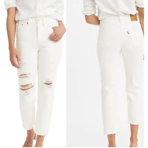 White 501 ct size 29 jeans distressed - Picture 16 of 16